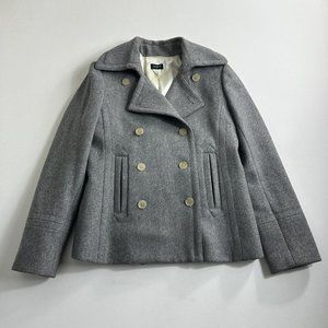 J.Crew Double Breasted 100% Wool‎ Coat Gray Women’s Size Small Lined Casual